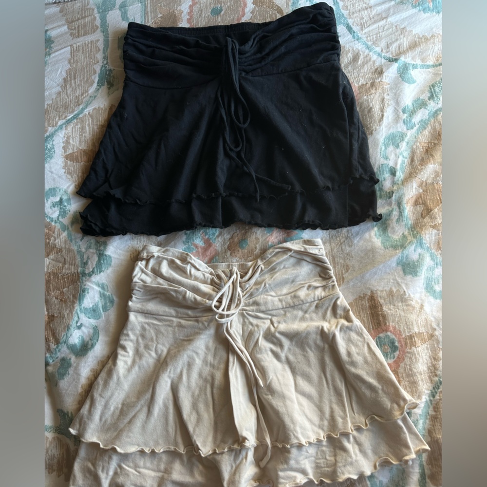 Ruffle scrunch skirt set